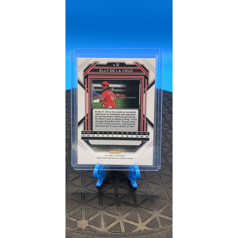 2023 Panini Prizm Elly De La Cruz RC Rookie Card #92 Cincinnati Reds MLB Card - Picture 2 of 2